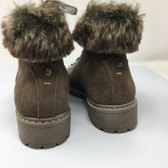 3/$25 Bass Aubrey Fur Trim Suede Leather Boots 8M - Picture 4 of 8